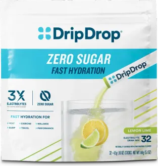 DripDrop Zero Sugar Electrolyte Powder packaging